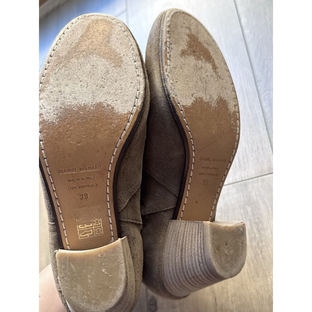 Isabel Marant Suede Western Ankle Boots Taupe Size 39 Made in Italy Women’s 8 - Picture 16 of 16